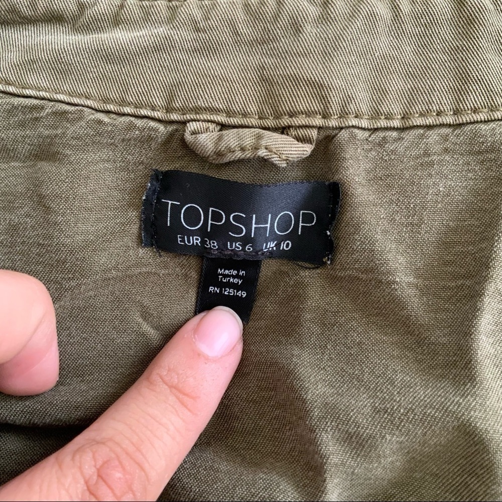 Topshop Military Button Down Utility Jacket - Picture 3 of 6